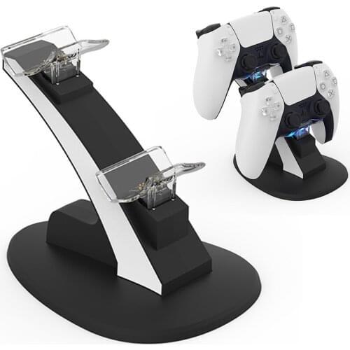 Game Controller Handle Dual Charger Dock for Sony PS5 Wireless Charging Base Seat Charger Power Cradle Desktop Stand Station