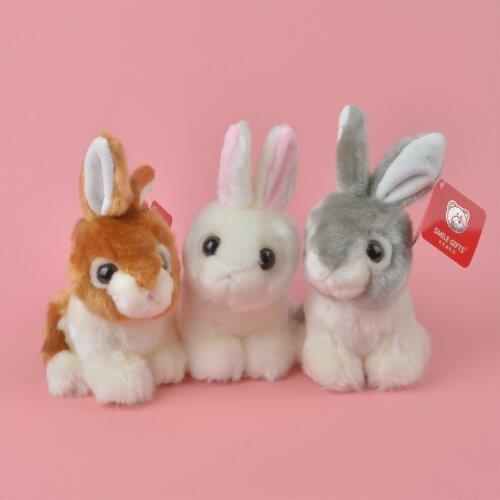20cm New Simulation Rabbit Plush Toys Fur Crafts Stuffed Animals Soft Toys The Rabbit Decoration Animal Model Toys for Children