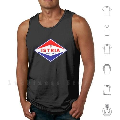 Istria Croatia Tank Tops Vest 100% Cotton Istria Hrvatska Croatia Istria Croatia Red Blue Croatian Flag Coat Of