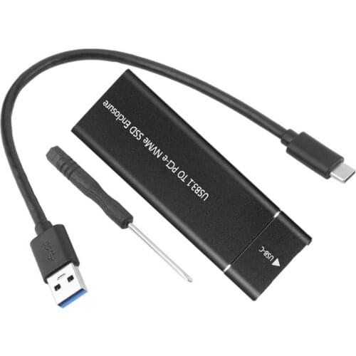 NVME SSD Enclosure, M.2 NVME to USB C Adapter with black case, USB 3.1 Gen 2 (10 Gbps) for Samsung 960/970 EVO/PRO M2 PCIE SSD