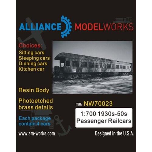AM-WORKS NW70023 1/700 1930s-1950s Passenger Railcars - Upgrade Detail Set