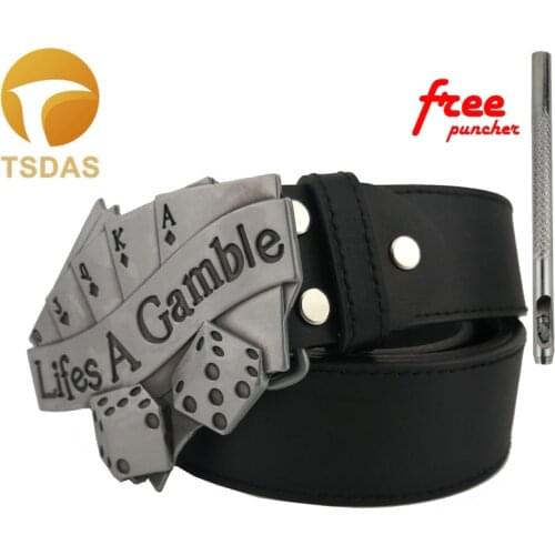 Lifes A Gamble Metal Belt Buckle Silver Plated Jeans Belt Buckle With Pin Buckles Suit For 3.8-4 cm Belt