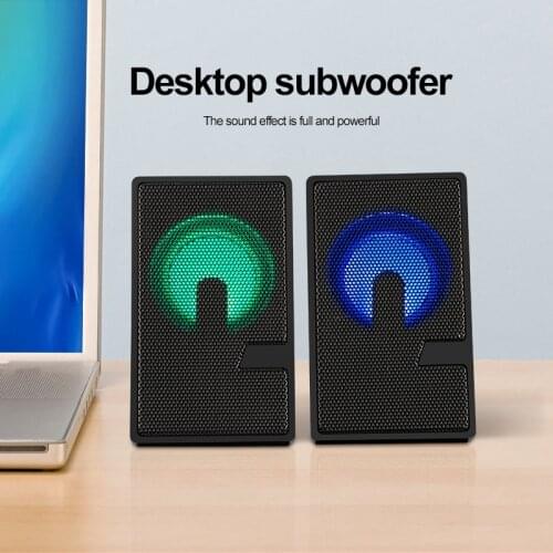 Mini Computer Speaker USB Wired Speakers With LED Light HIFI Stereo Sound Surround Loudspeaker For PC Laptop Notebook