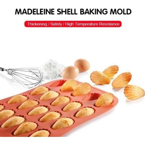 Mintiml Shell Cups Madeleine Shell Silicone Madeleine Cookie Mold 100% Platinum Silicone Shell Biscuits Cake Bakeware Tools