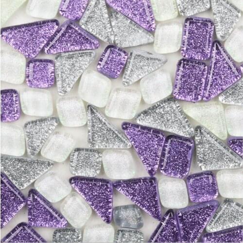 100g Mosaic Tile Glitter Irregular Art Glass Mixed Color DIY Decoration Childrens Intellectual Art Toy Children Puzzle Craft