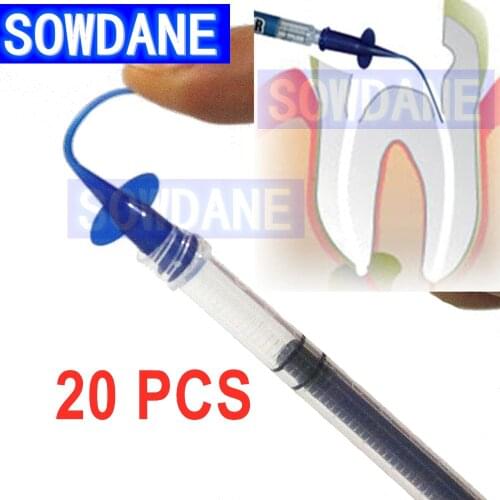 20pcs Disposable Irrigation Rinse Tips Dental teeth whitening Flexible Composite Resin Rinse Tip Endo Soft Needle