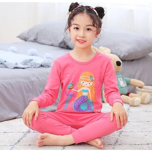 New Kids Pajamas Set Baby Boys Girls Clothes Cartoon Sleepwear Pyjamas Kids Pijama Infantil 4 6 8 10 12Years Girls Pajamas Suit