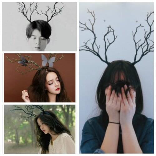 Christmas Party Reindeer Antlers Lovely Headband Cosplay Hairband Women Deer Horn Tree Branch Halloween Hair Hoop Headband New