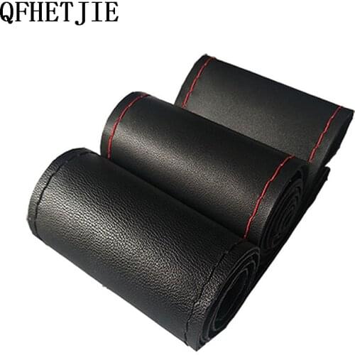 QFHETJIE Braided Car Steering Wheel Cover on The Steering Wheel, Artificial Leather Diameter 38 Cm Steering Cover