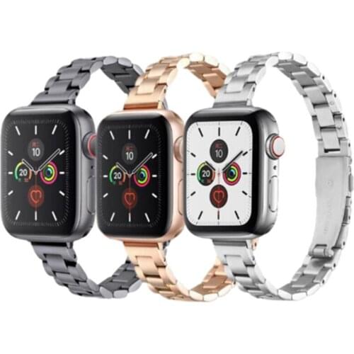 Stainless Steel Compatible With Apple Watch 38mm 40mm 42mm 44mm Metal Strap Ultra-Thin Replacement Wristband Iwatch 123456se