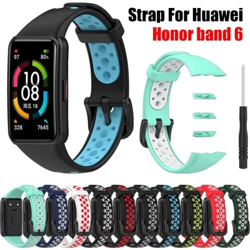 2021new Soft Silicone Sport Band Straps For Huawei Honor Band 6 Smart Wristband Bracelet Replacement Watch Strap For Honor Band6