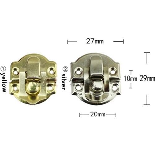 Antique Iron Jewelry Box Padlock Hasp Locked Wooden Wine Gift Box Handbag Buckle Hardware Accessories 27x29mm 12PCS