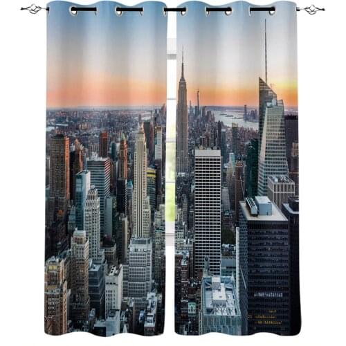 City Landscape Blackout Curtain Bedroom Kitchen Window Curtain Home Decor Curtains for Living Room