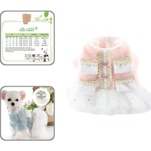 Comfortable Lovely Fashion Puppy Mesh Skirt Lightweight Pet Costume Button Closure for Party