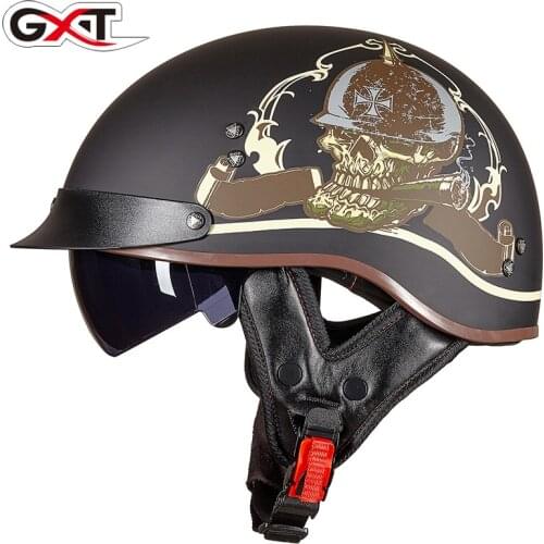 Retro Vintage Motorcycle Helmet Moto Half Helmet Open Face Scooter Biker Motorbike Riding Helmet for Men Women