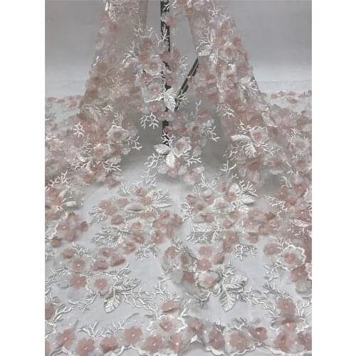 High quality flowers 1YG-20.4411 french beautiful flowers lace fabric african lace fabric in tulle fabric