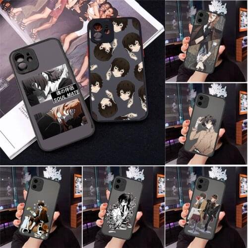 Japan anime bungou stray Phone Case For iPhone 12 11 Mini Pro XR XS Max 7 8 Plus X Matte transparent cover