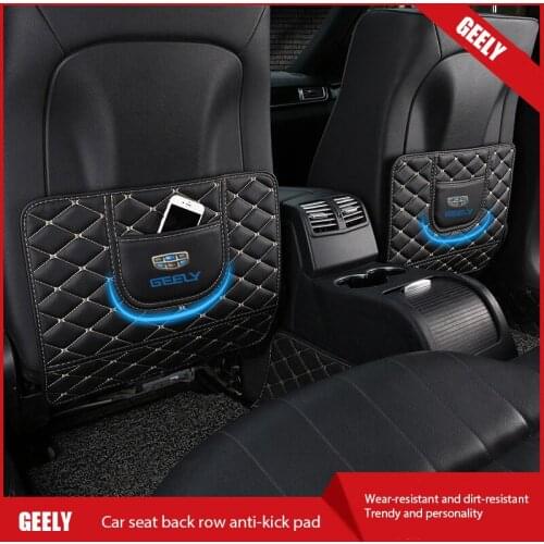 Car Seat Back Protector Cover Anti-kick Pad with Storage Bag For Geely Emgrand Atlas Coolray EC7 EC8 X7 GE GT EV8 EX7 GS GL