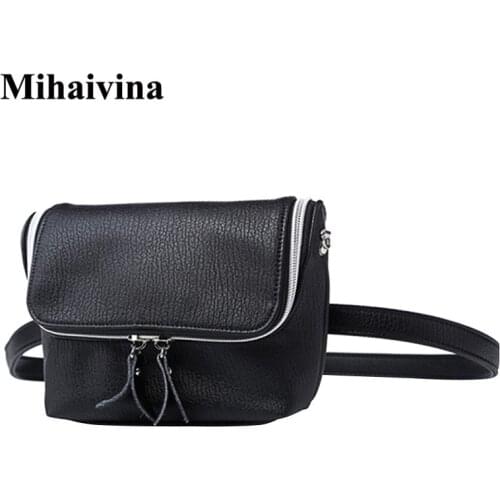 Mihaivina Women Leather Wasit Bag Small Storage Package Hip Pack Key Phone Bags Travel Waist Belt Bags Wholesale