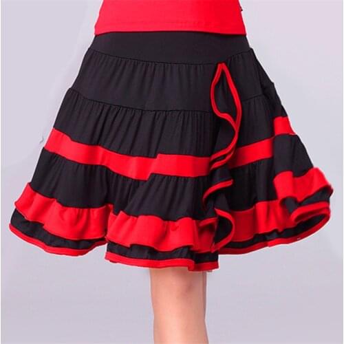 2020 Women Fashion Square Dance Latin Dance Skirt Elastic Waist Ballroom Dancing Skirt Spandex Professional Performance Clothing