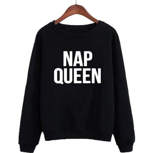 Women Tracksuit Pullover Nap Queen Sweatshirt Fashion O-neck Womens Funny Pullover Streetwear Hip Hop Harajuku Crewneck Hoodies
