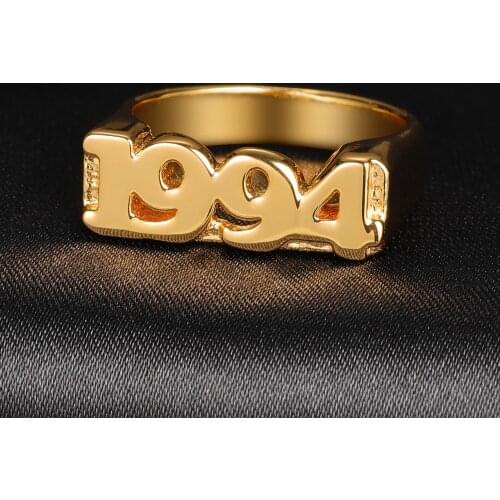 2020 New Personality Hip Hop Ring Women Custom Name Ring Gold Fashion Punk Letter Stainless Steel Number Ring Fashion Christmas