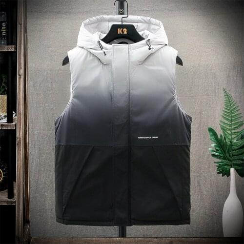 Waistcoat Mens gradual Change Korean Version Handsome Trend Autumn And Winter Cotton Padded Clothes Student Handsome Vest