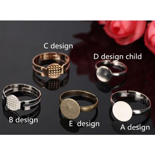 20pcs/lot Metal New Adjustable Flat Ring Pad Base Blanks Findings Gold Glue On Antique Bronze Diy Children Kids Rings Components