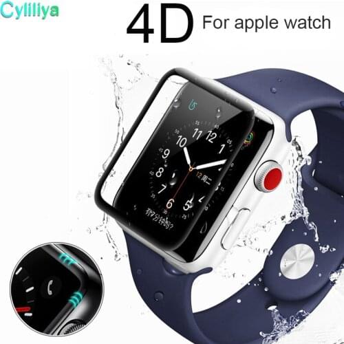 4D/3D curved surface 9H Tempered film For Apple watch 38mm 42 mm Screen Protector for Apple Series watch 1/2/3 Film 100pcs/lot