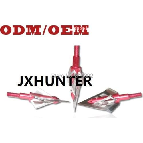 6pk Red Fighter 4 Blade Broadheads 100Grain Archery Arrow Heads Hunting Points