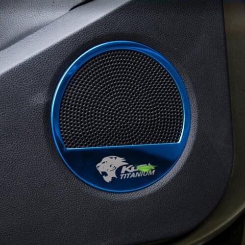 Lsrtw2017 Car Interior Door Sound Speaker Ring Trims Pillar Triangle Rear Row Doors for Ford Kuga Escape 2013-2019 Accessories