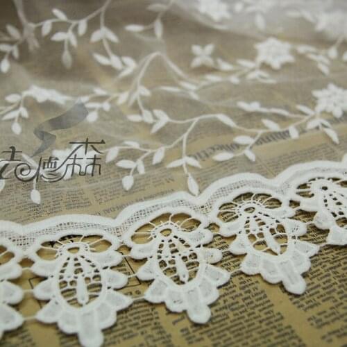 Free Shipping For 5 Yards/Lot !! High Quality African Tulle Lace Fabric in Embroidered Design African Guipure Lace Fabric 2015
