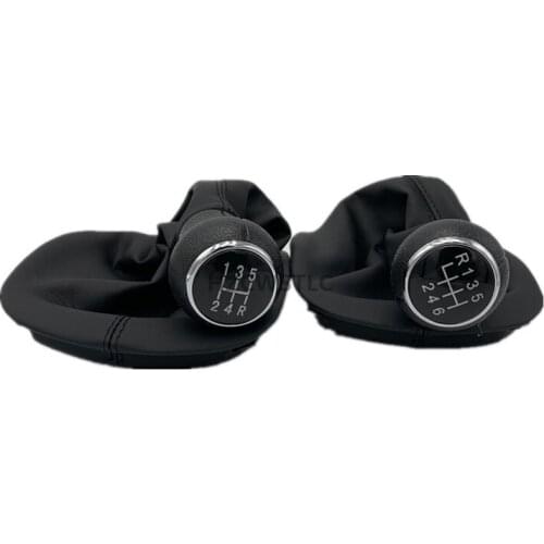 Free Shipping For VW For PASSAT B5 For Volkswagen Bora 5 6 Speed Gear Shift Knob Gaitor Boot PU Leather Black