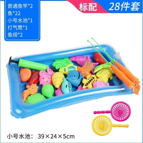 Children Boy girl fishing toy set suit magnetic play water baby toys fish square hot gift for kids outdoor toy