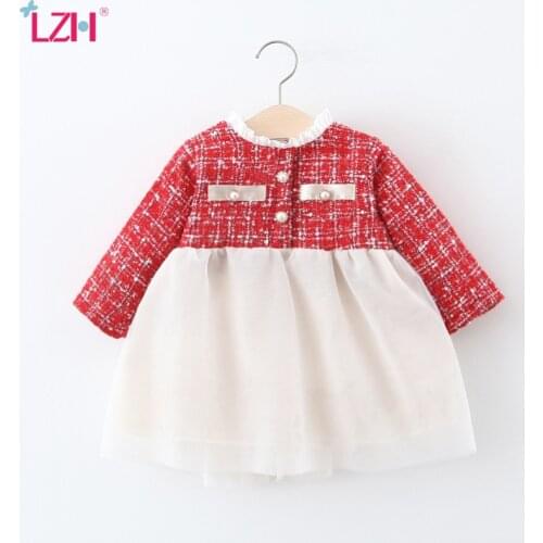 LZH 2021 New Toddler Girl Clothes Autumn Stitching Princess Dress For Kids Long Sleeve Dresses For Newborn Baby Costume 1-4 Year