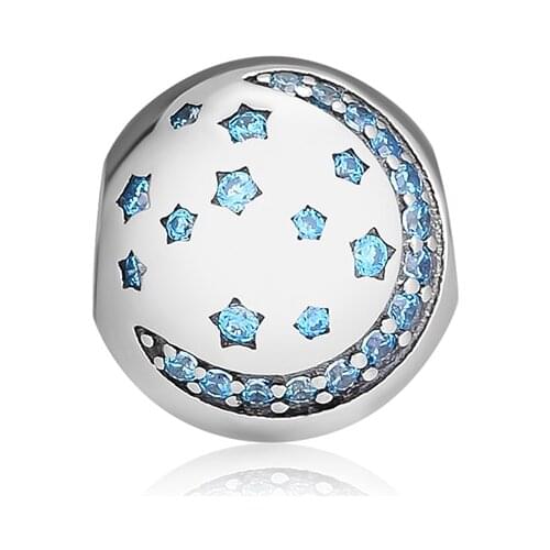 DIY Fits Pandora Charms Bracelets Twinkling Night Clip Beads 925 Sterling-Silver-Jewelry Free Shipping