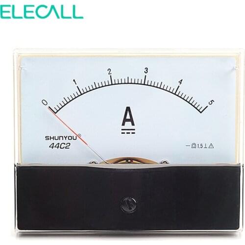 ELECALL 44C2 Analog DC Ammeter 5A Ammeter Mechanical Header Panel Meter Tester Amperemeter