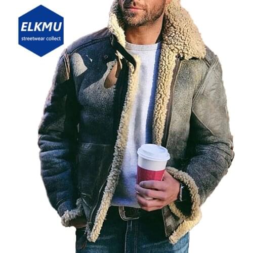 ELKMU Mens Sheepskin Jackets