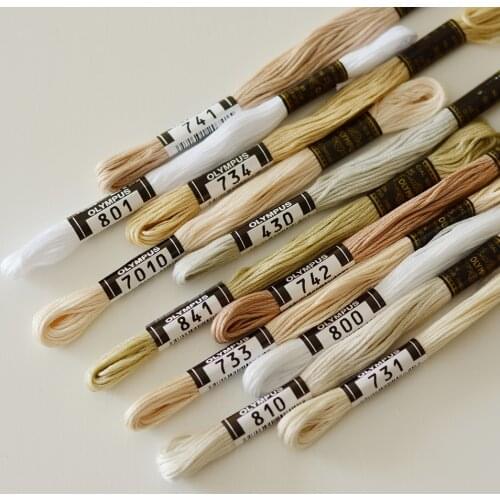 Japan OLYMPUS NO.25 Embroidery white series thread French embroidery thread 11pcs/lot