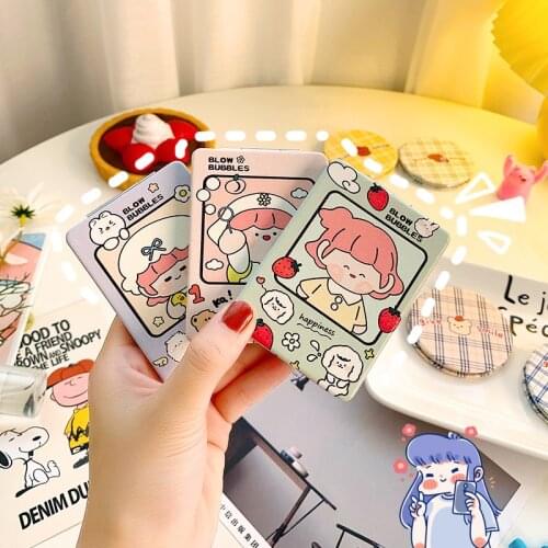 1pc Mini Makeup Compact Pocket Floral Mirror Portable Two-side Folding Make Up Mirror Women Vintage Cosmetic Mirrors For Gift