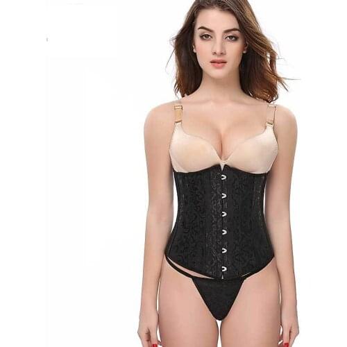 26 Spiral Steel Boned Waist Trainer Hourglass Underbust Corset Brocade Waist Cincher Size Xs-6xl Wholesale Drop Shipping Price