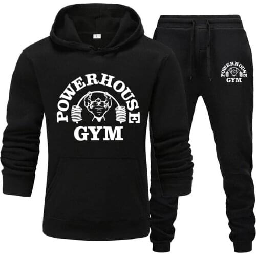 Spring Autumn Brand Sportswear Suit Men Long Sleeve Pullover + Jogging Pants 2pcs Fitness Running Wear Mens Sportswear Style