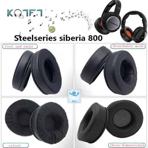 KQTFT Protein skin Velvet Replacement EarPads for Steelseries siberia 800 Headphones Ear Pads Parts Earmuff Cover Cushion Cups