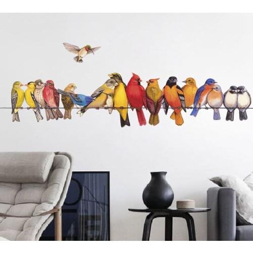 Creative Birds Wall Stickers Boy Girl Teenager Modern Room Decoration Aesthetic for Living Room Bedroom Wall Decals Poster Mural