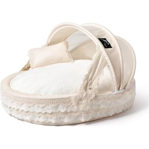 Pet Dog Beds Lace Princess Cute Cat Cushion Bed Doghouse Pet Warm Bed