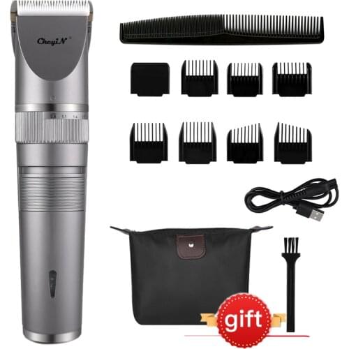 Body Washable Haircut Titanium Ceramic Blade Adjustable Rechargeable Beard Cutting Machine Trimmer Barber clipper with 5 combs