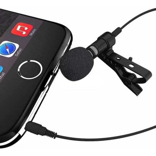 MAYITR Microphone Lavalier Lapel Clip-on Omnidirectional Condenser Wired Mic for Smart Phone Laptop Computer