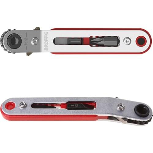 Mini Magnetic Screwdriver Ratchet Wrench Right Angle 1/4" Hex Shank for Narrow Space DIY Hand Tools