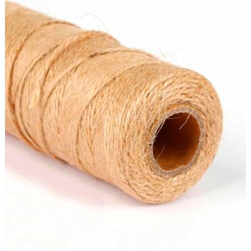 NEW 100M Roll Natural Burlap Hessian Jute Twine Cord Hemp Rope String width Rustic Wrap Gift Packing String Wedding Decoration