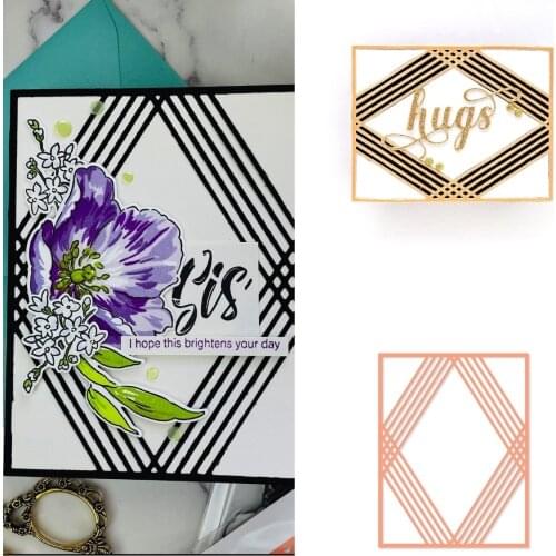 New 2021 Diamond Frame Cover Metal Cutting Dies Scrapbook Diary Decoration Stencil Embossing Template DIY Greeting Card Handmade